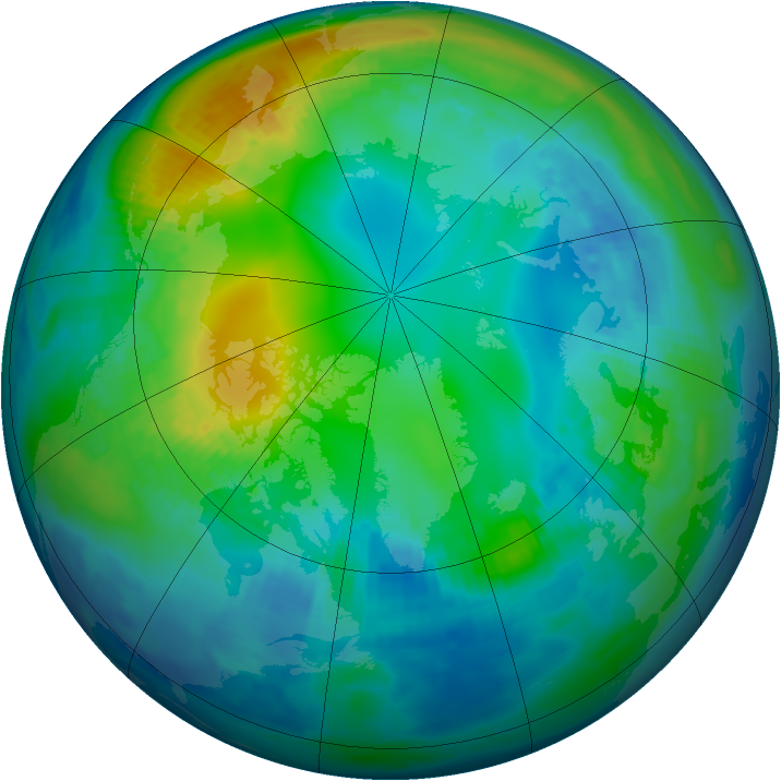 Arctic ozone map for 10 November 2000